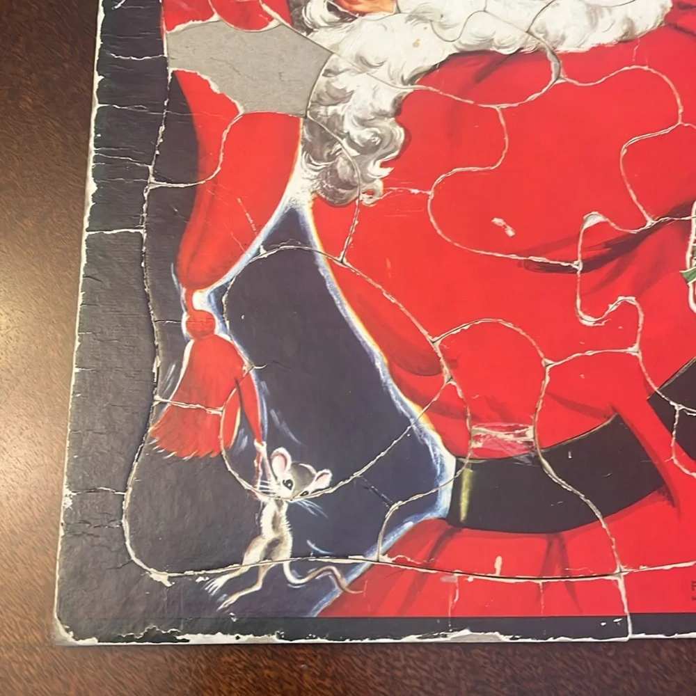 Vintage 1957 Santa Tray Puzzle. Whitman Publishing; Florence Sarah Winship